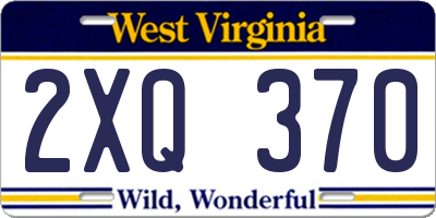 WV license plate 2XQ370