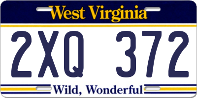 WV license plate 2XQ372