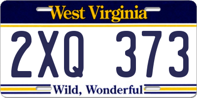 WV license plate 2XQ373