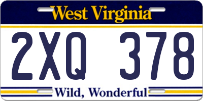 WV license plate 2XQ378