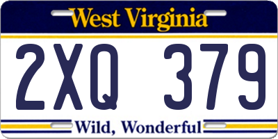 WV license plate 2XQ379