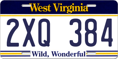 WV license plate 2XQ384