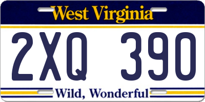 WV license plate 2XQ390