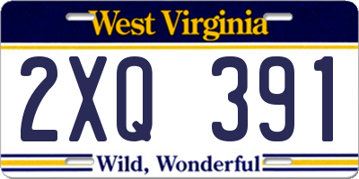 WV license plate 2XQ391