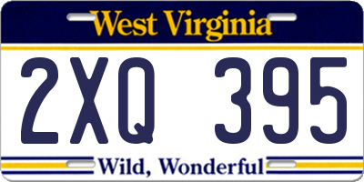 WV license plate 2XQ395