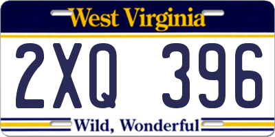 WV license plate 2XQ396