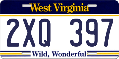 WV license plate 2XQ397