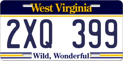 WV license plate 2XQ399