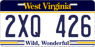 WV license plate 2XQ426