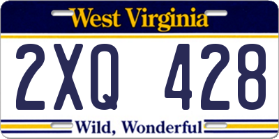 WV license plate 2XQ428