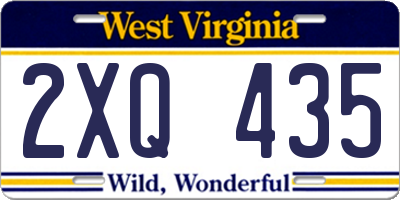 WV license plate 2XQ435