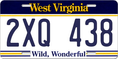 WV license plate 2XQ438