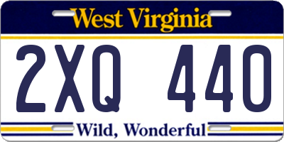 WV license plate 2XQ440