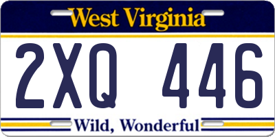 WV license plate 2XQ446