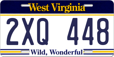 WV license plate 2XQ448