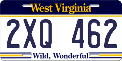 WV license plate 2XQ462