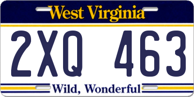WV license plate 2XQ463