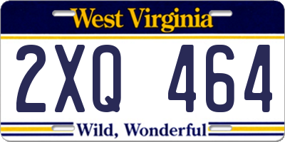 WV license plate 2XQ464