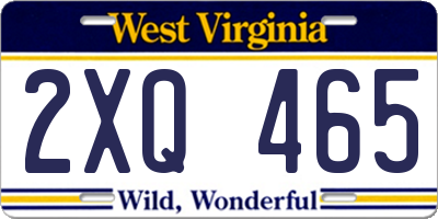 WV license plate 2XQ465