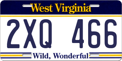 WV license plate 2XQ466