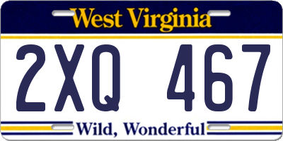 WV license plate 2XQ467