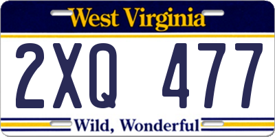 WV license plate 2XQ477