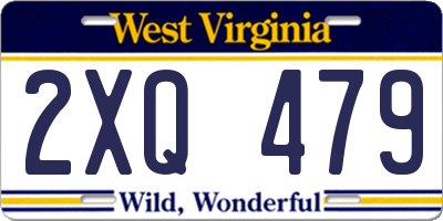 WV license plate 2XQ479