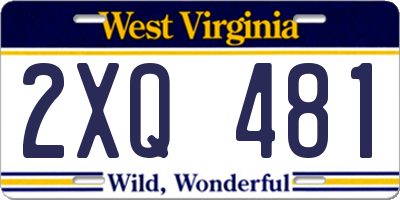 WV license plate 2XQ481