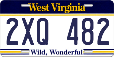 WV license plate 2XQ482