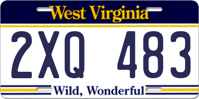 WV license plate 2XQ483