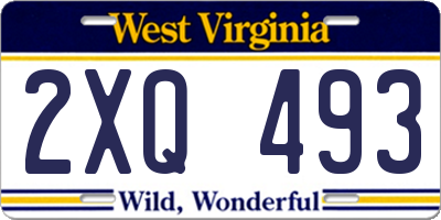 WV license plate 2XQ493