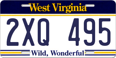 WV license plate 2XQ495