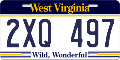 WV license plate 2XQ497