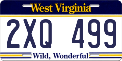 WV license plate 2XQ499