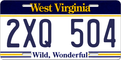 WV license plate 2XQ504