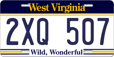 WV license plate 2XQ507