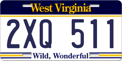 WV license plate 2XQ511