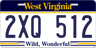 WV license plate 2XQ512