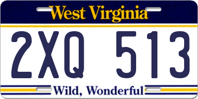 WV license plate 2XQ513