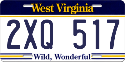 WV license plate 2XQ517