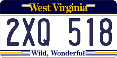 WV license plate 2XQ518
