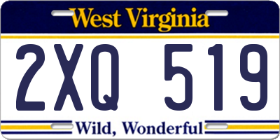 WV license plate 2XQ519