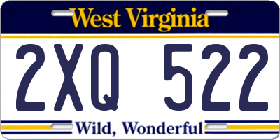 WV license plate 2XQ522
