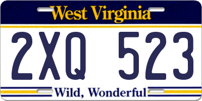 WV license plate 2XQ523