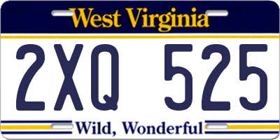 WV license plate 2XQ525
