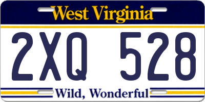 WV license plate 2XQ528
