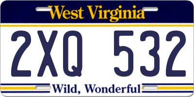 WV license plate 2XQ532