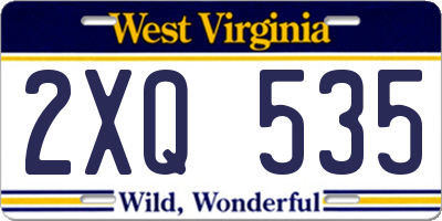 WV license plate 2XQ535