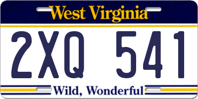 WV license plate 2XQ541