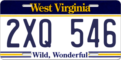 WV license plate 2XQ546